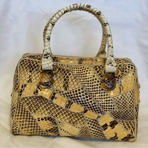 Vintage 80’s Varon snakeskin patch satchel